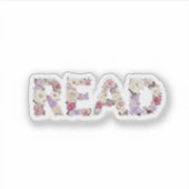 Elegante Bloemrijke LEES-Typografie - Pastel Botan Sticker (Voorkant)