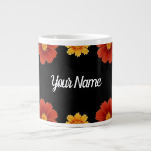 Elegante bloemrijke lijst grote koffiekop