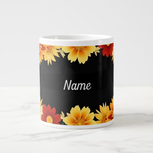 Elegante bloemrijke lijst grote koffiekop (Voorkant)