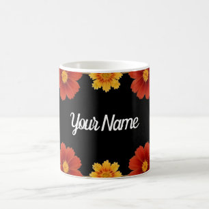Elegante bloemrijke lijst koffiemok