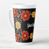 Elegante bloemrijke lijst latte mok (Linkerhoek)