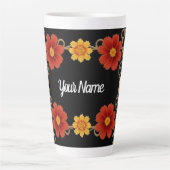 Elegante bloemrijke lijst latte mok (Voorkant)