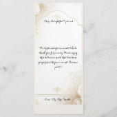 Elegante Bloemrijke Luxe Aangepaste Menu (Achterkant)
