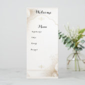 Elegante Bloemrijke Luxe Aangepaste Menu (Staand voorkant)