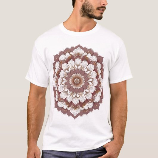 Elegante Bloemrijke Mandala T-Shirt (Voorkant)