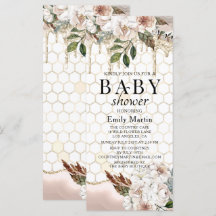 Elegante bloemrijke marmeren babyshower