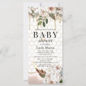Elegante bloemrijke marmeren babyshower (Voorkant)