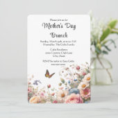 Elegante Bloemrijke Moederdag Brunch Kaart (Staand voorkant)