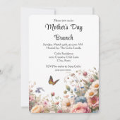 Elegante Bloemrijke Moederdag Brunch Kaart (Voorkant)