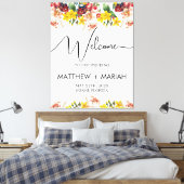 Elegante bloemrijke natuur kalligrafie bruiloft we canvas afdruk (Insitu (Slaapkamer))