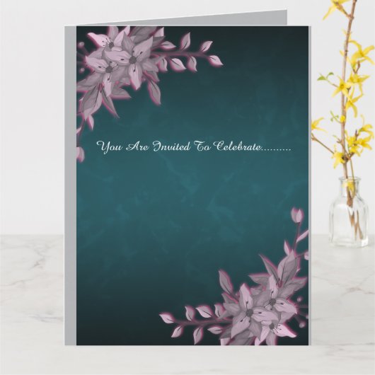 Elegante bloemrijke opgevouwen afstudeeruitnodigin kaart (Gele Bloem)