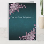 Elegante bloemrijke opgevouwen afstudeeruitnodigin kaart (Voorkant)