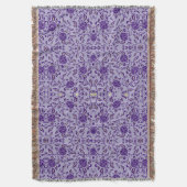 Elegante Bloemrijke Paarse Damast Deken (Voorkant Verticaal)