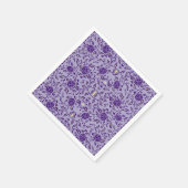 Elegante Bloemrijke Paarse Damast Servetten (Hoek)