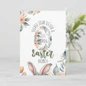 Elegante bloemrijke paasviering kaart (Staand voorkant)