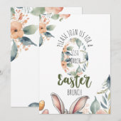 Elegante bloemrijke paasviering kaart (Voorkant / Achterkant)