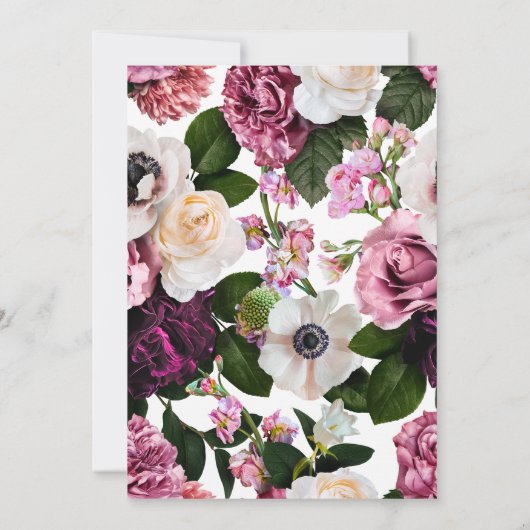 Elegante Bloemrijke Quinceañera Kaart (Achterkant)