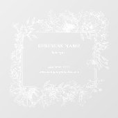 Elegante Bloemrijke Rand Boutique Salon Bedrijfsna Raamsticker (Vel)