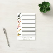 Elegante bloemrijke rand gepersonaliseerd post-it® notes (Kantoor)