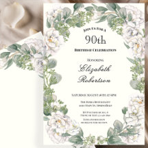 Elegante bloemrijke rand Vrouwelijke 90ste verjaar