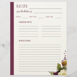 Elegante bloemrijke recepten uit de keuken van briefhoofd