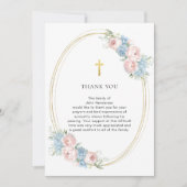 Elegante bloemrijke religieuze begrafenis bedankka kaart (Voorkant)