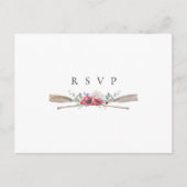 Elegante bloemrijke roeiriemen trouw-RSVP nummerve Uitnodiging Briefkaart (Voorkant)