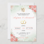 Elegante Bloemrijke Roka Ceremonie Uitnodigingskaa Kaart (Voorkant)