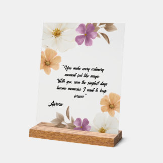 Elegante Bloemrijke Romance Acryl Bord