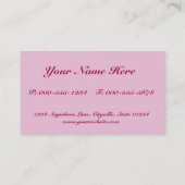 Elegante Bloemrijke Roze en Rode Damast Visitekaartje (Achterkant)