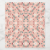 Elegante bloemrijke roze wijn etiket (Enkel label)