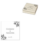 Elegante Bloemrijke Rustieke Boho Bruiloft Rubberstempel (Gestempeld)