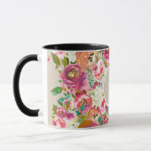 Elegante Bloemrijke Rustieke Chic Kraft Monogram A Mok (Links)