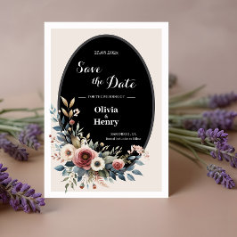 Elegante bloemrijke rustieke trouwkaart 'Save The Save The Date
