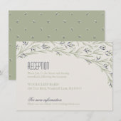Elegante bloemrijke rustieke trouwontvangstkaart kaart (Voorkant / Achterkant)