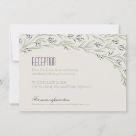 Elegante bloemrijke rustieke trouwreceptiekaart kaart