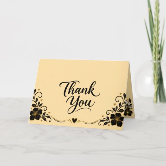 Elegante Bloemrijke Script Bedankkaart (Voorkant)