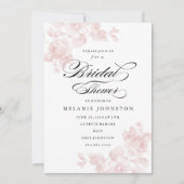 Elegante Bloemrijke Script Bruidsuitnodiging Kaart (Voorkant)