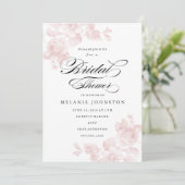 Elegante Bloemrijke Script Bruidsuitnodiging Kaart (Staand voorkant)