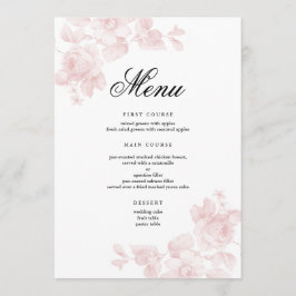Elegante Bloemrijke Script Bruiloft Menu