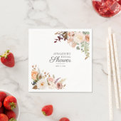Elegante Bloemrijke Script Bruiloftsshower Papier Servet (Insitu)