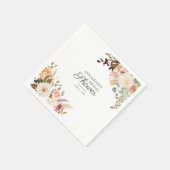 Elegante Bloemrijke Script Bruiloftsshower Papier Servet (Hoek)