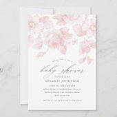 Elegante Bloemrijke Script Roze Baby Shower Kaart (Voorkant)