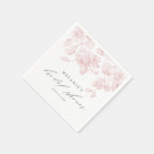 Elegante Bloemrijke Script Roze Bruidsdouche Servet (Hoek)