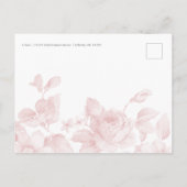 Elegante Bloemrijke Script Roze Bruidsdouche Uitnodiging Briefkaart (Achterkant)