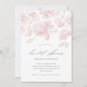 Elegante Bloemrijke Script Roze Bruidsuitnodiging Kaart (Voorkant)