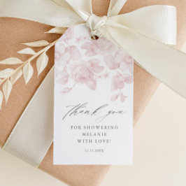 Elegante Bloemrijke Script Roze Bruiloft Feest Fav Cadeaulabel