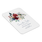 Elegante Bloemrijke Script Trouw Save the Date Magneet (Rechterzijde)