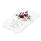 Elegante Bloemrijke Script Trouw Save the Date Magneet (Linkerzijde)