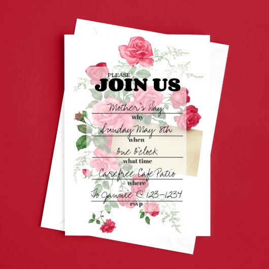 Elegante Bloemrijke Script Uitnodiging om In te Vu